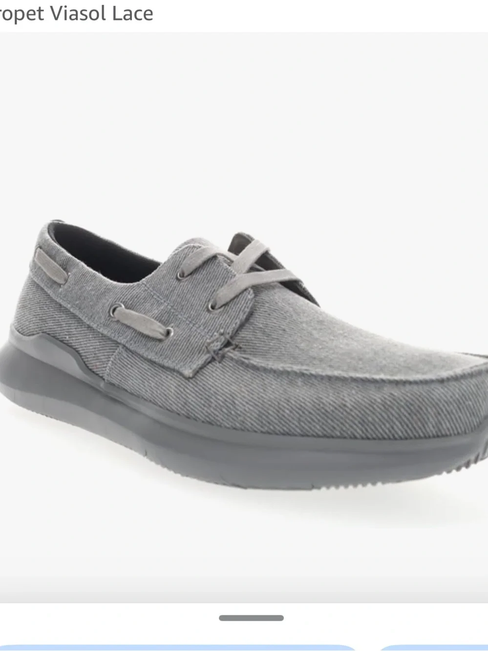 Propet Men’s Casual Gray Canvas Lace-Up Shoe Sz 15W NEW IN BOX